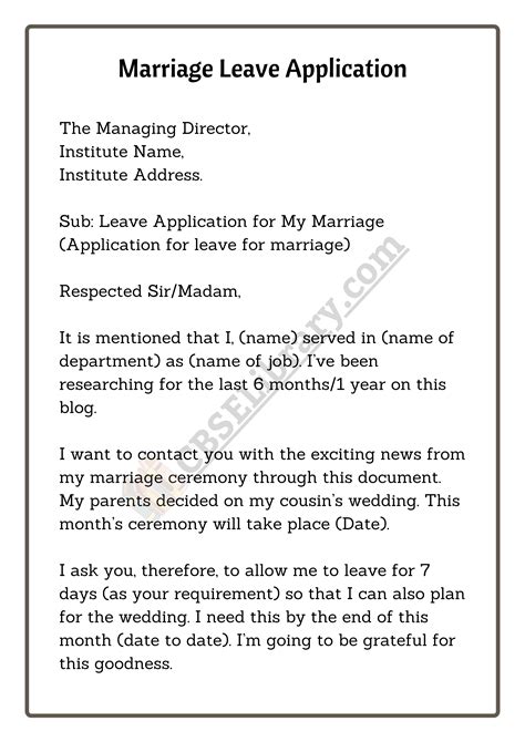 uncle marriage leave application|More.